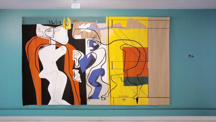 Le Corbusier, La Femme et le maréchal ferrant, tapisserie de Beauvais, 1967
